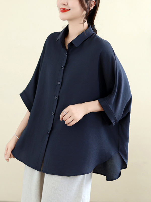 Loose Fit Cotton Linen Batwing - Linen Shirt Breathable 评论和价格