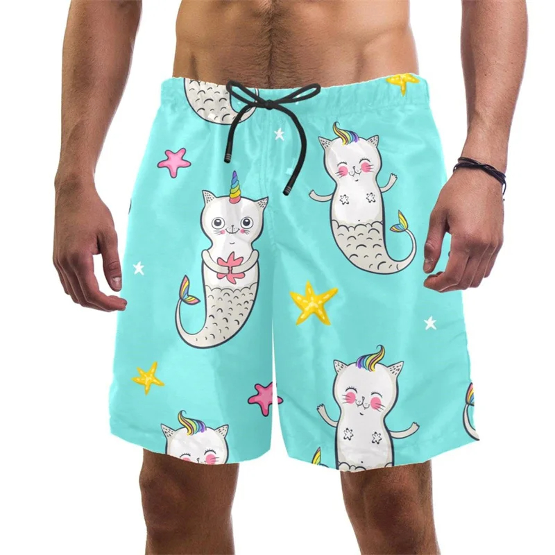 3d Print Funny Cat Beach Short - Trunks Board Surf 评论和价格
