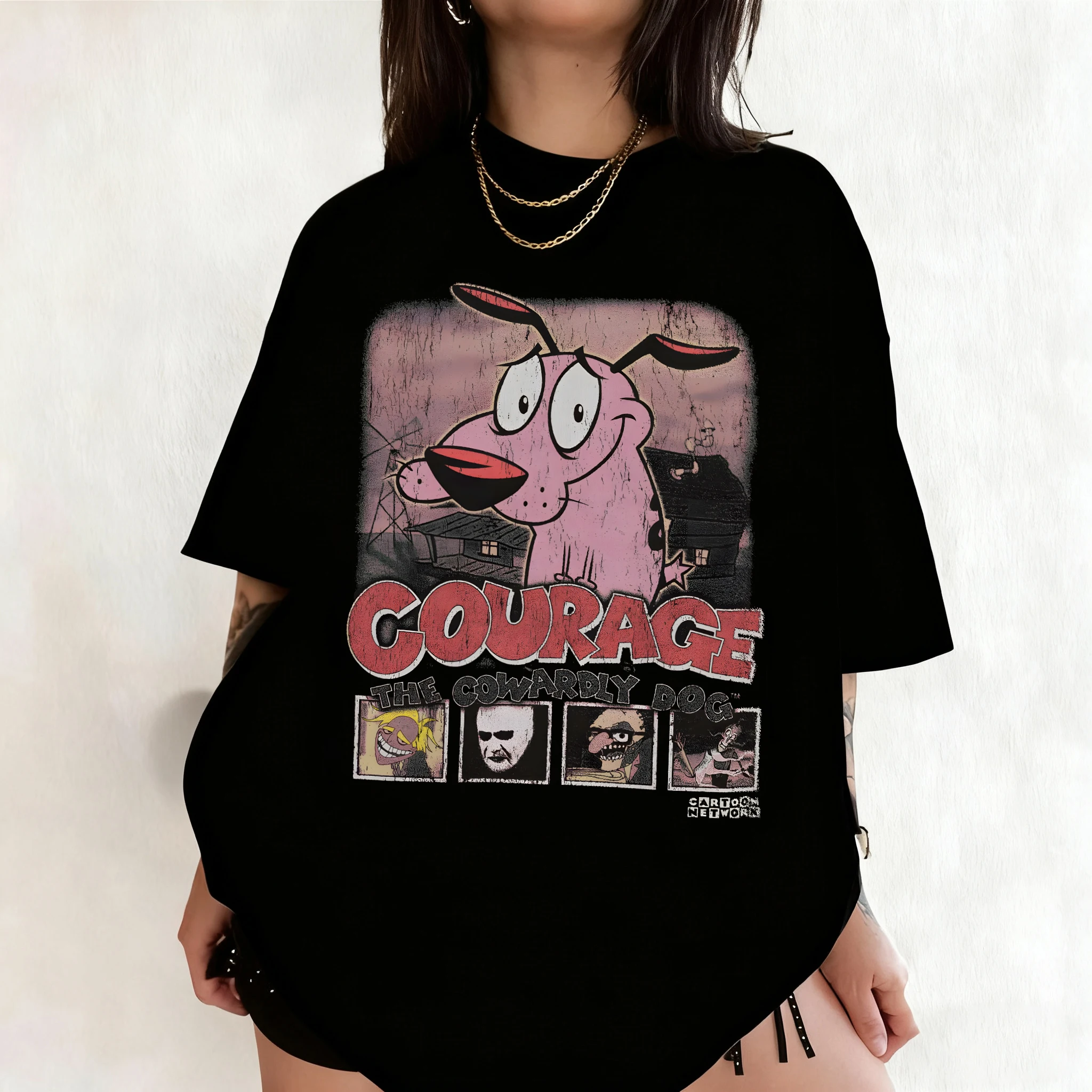Summer Vintage Courage The Cow - Tee Graphic Print 评论和价格
