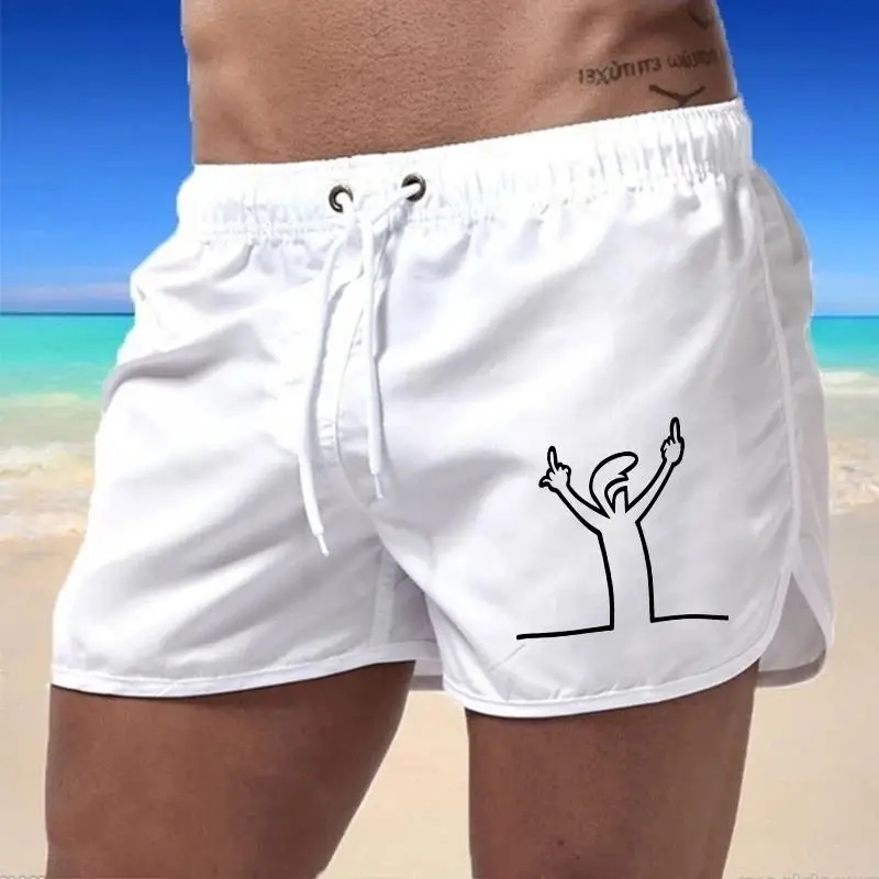 Mens Beach Shorts Print Casual - Trunks Board Surf 评论和价格