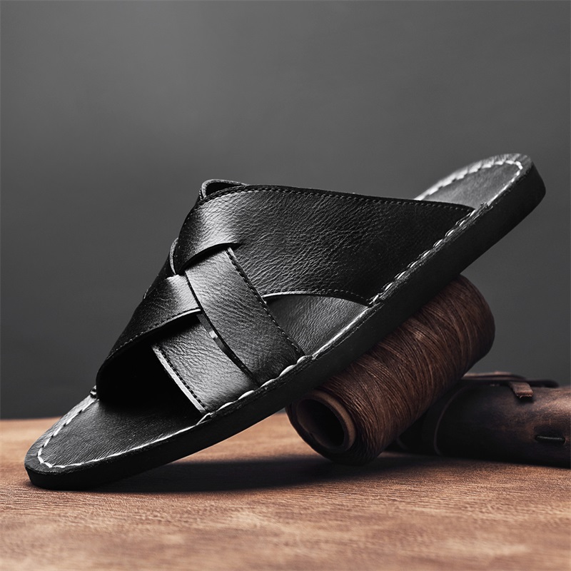 Fashion Genuine Leather Men Sl - Flip Flop Leather Men 评论和价格