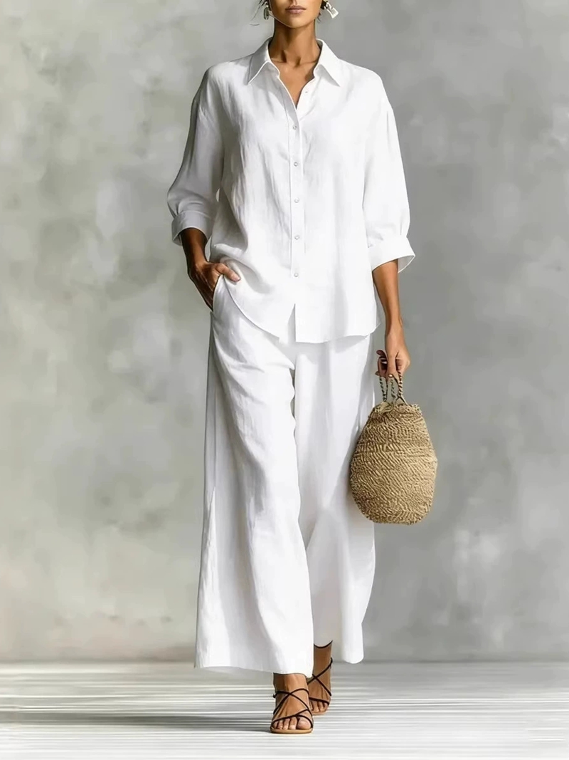 Women's New 7-Sleeve Shirt & W - Linen Shirt Breathable 评论和价格