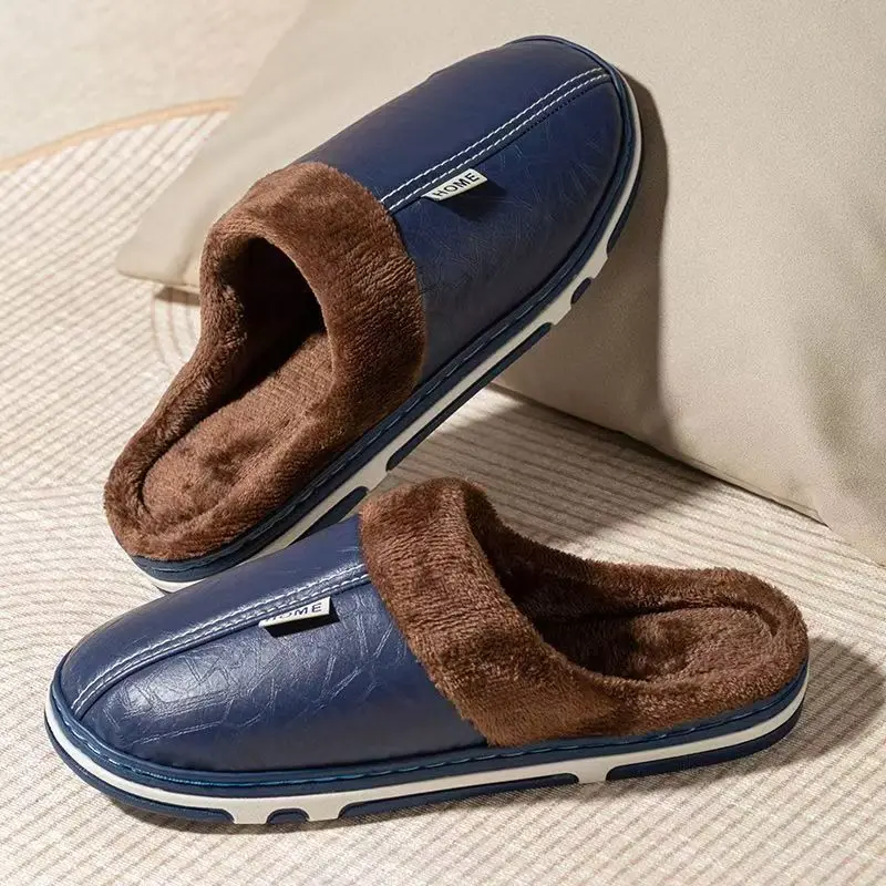Men's Big Size Winter Slippers - Flip Flop Leather Men 评论和价格