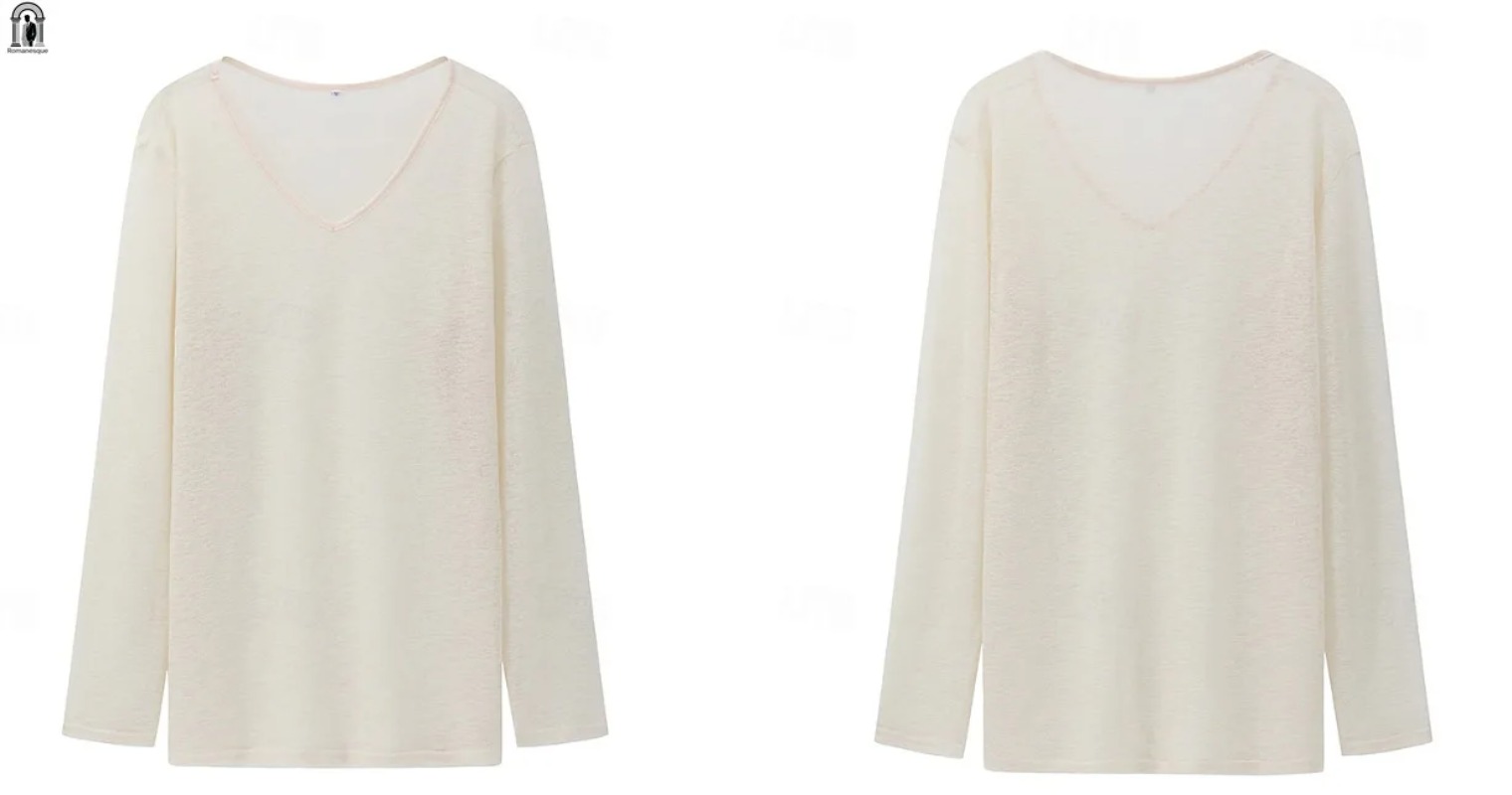 Men's Casual V-Neck Linen Blen - Linen Shirt Breathable 评论和价格