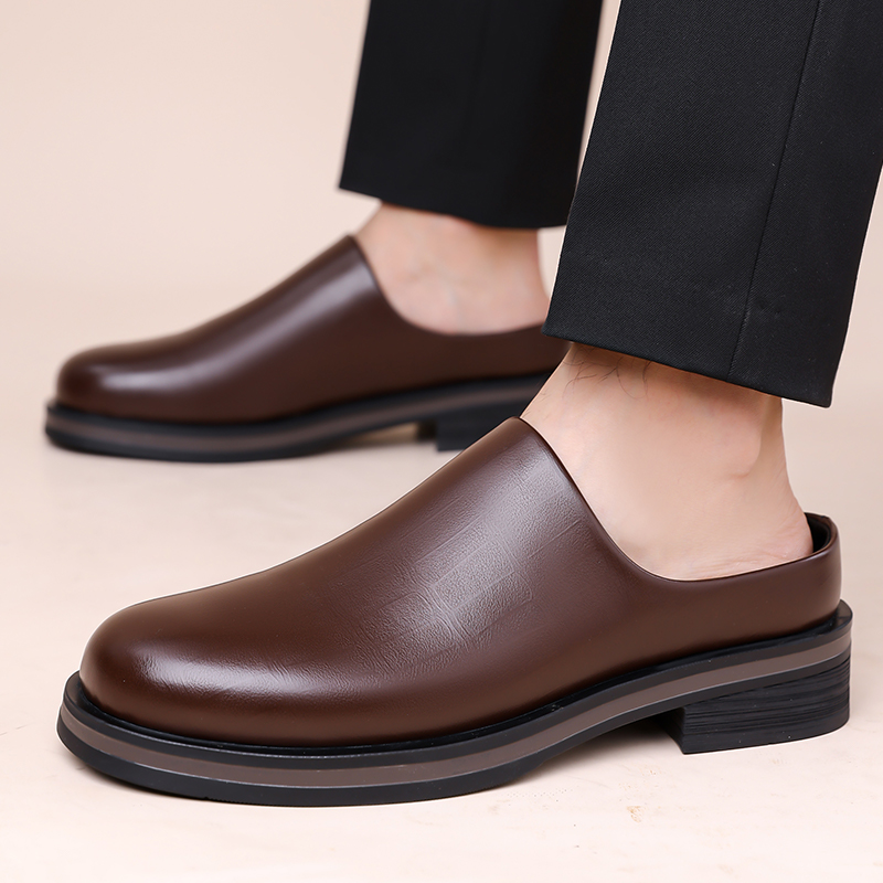 Men Slip-On Half Slippers, Thi - Flip Flop Leather Men 评论和价格