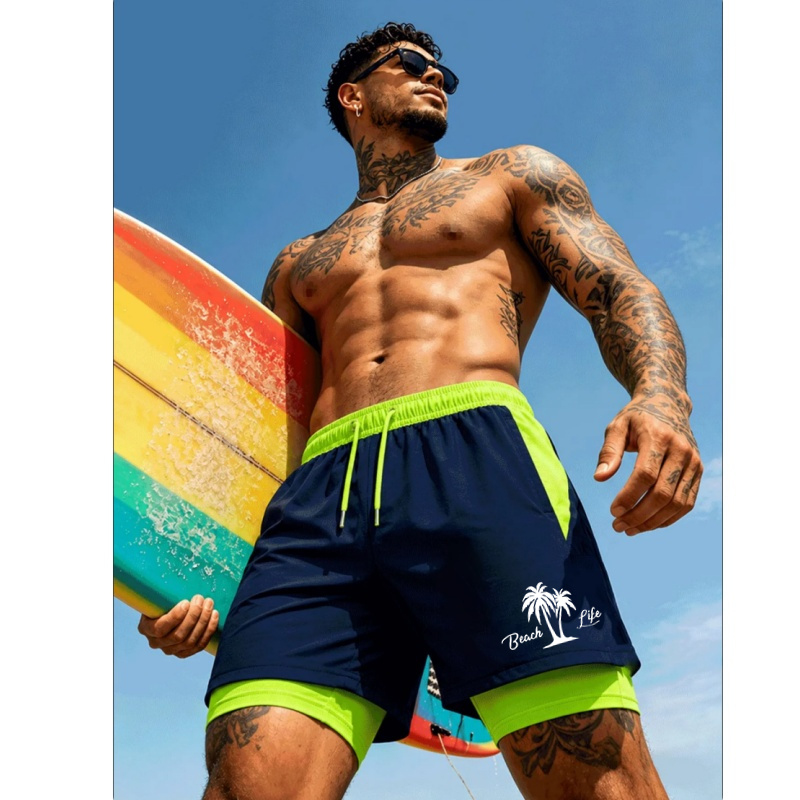Men'S Swimming Trunks Palm Tre - Trunks Board Surf 评论和价格
