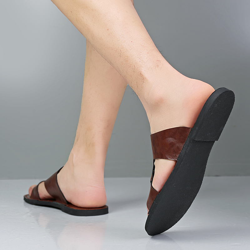 Handmade Leather Slippers Men  - Flip Flop Leather Men 评论和价格